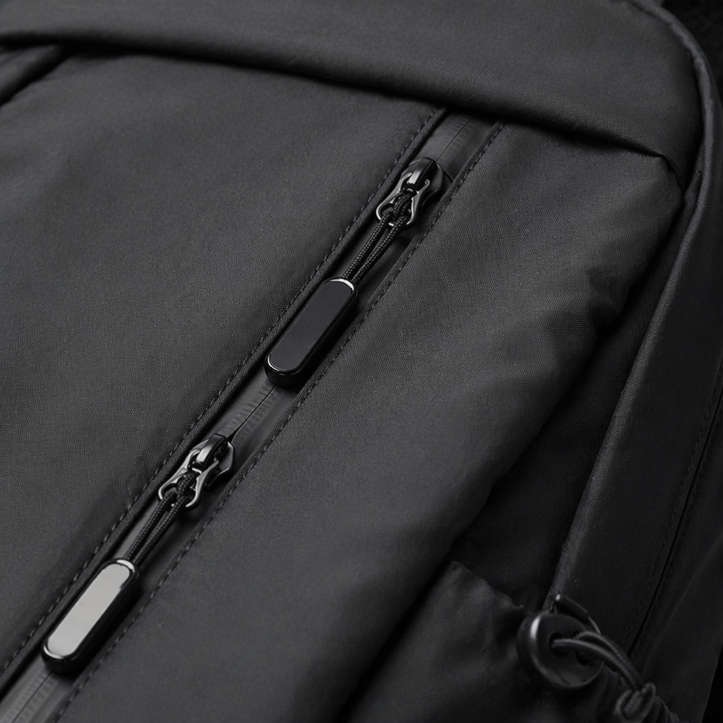 Black backpack with thickened water repellent, multi-functional backpack for commuting to school Application Scenario