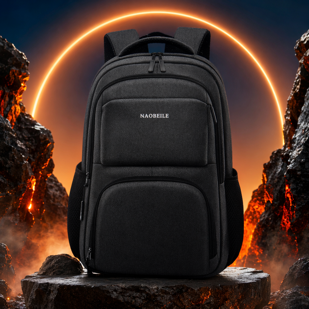 A simple and fashionable grey backpack, a lightweight and large-capacity student commuting travel bag Specification image