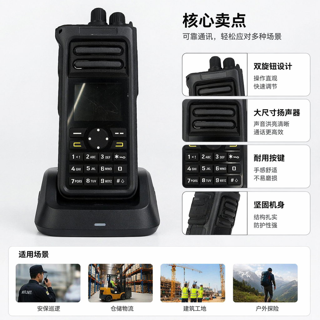 UV78黑色对讲机 2W大功率 5公里通信距离 户外越野登山适用图