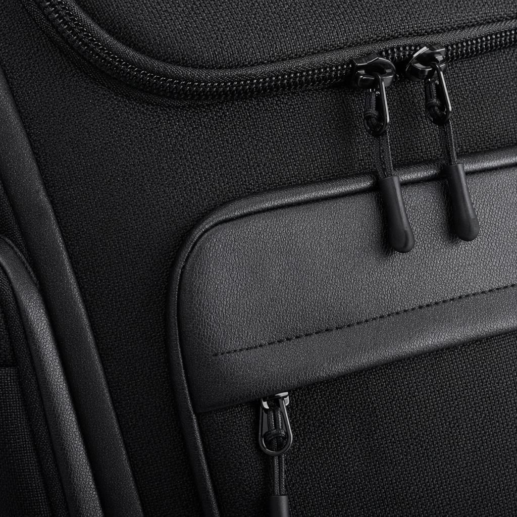 Black backpack, nylon waterproof, simple commuting business style, suitable for both men and women Application Scenario