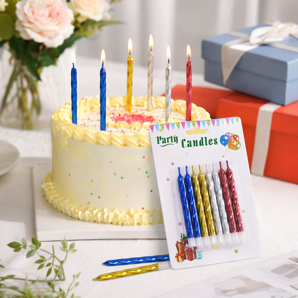 Colorful spiral candle gift box set, festive decoration home scented candle set details Picture