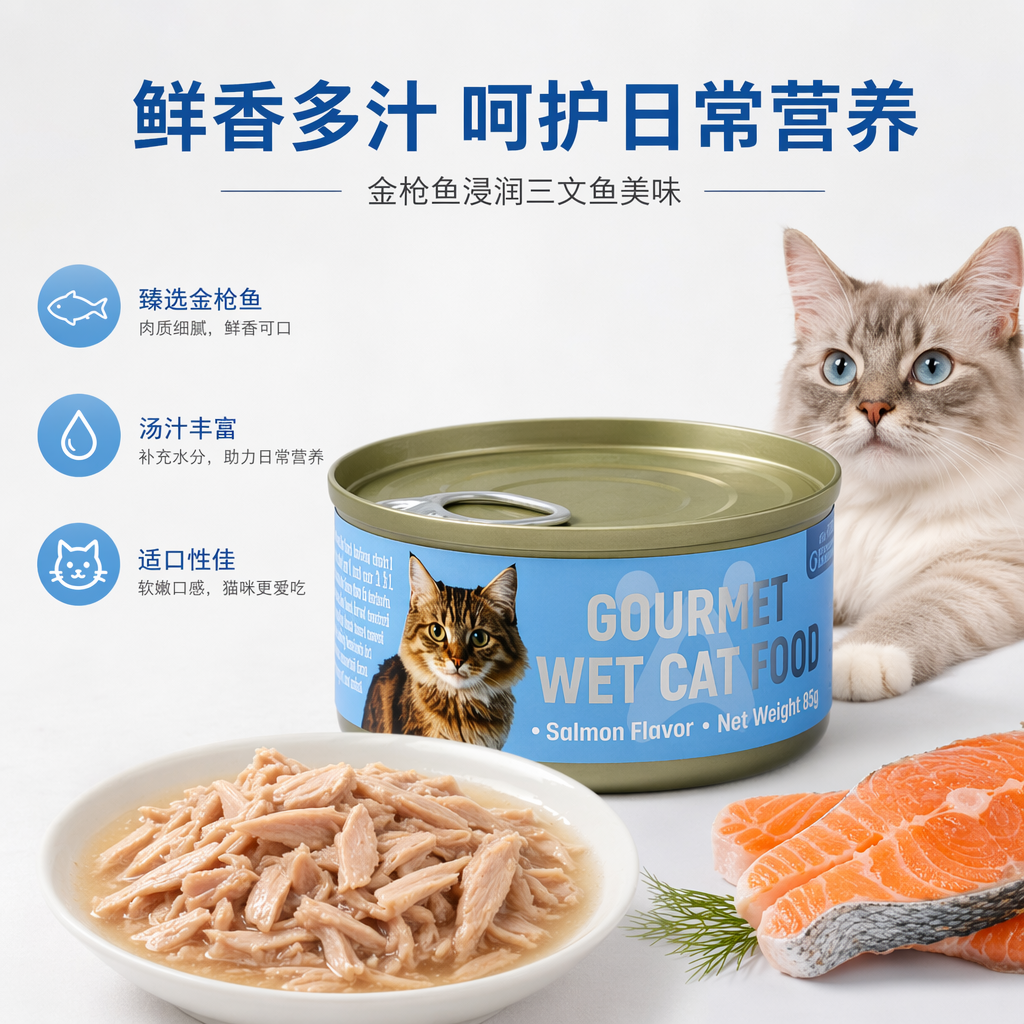 蓝色罐装猫粮 95g主食湿粮营养均衡幼猫成猫通用