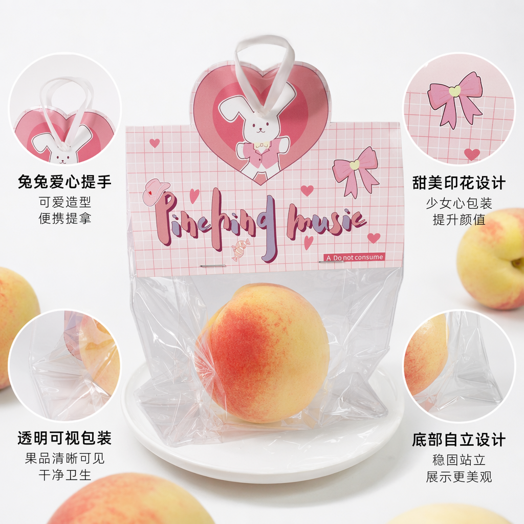 桃子味牙膏粉色格纹包装清新口气含氟防蛀