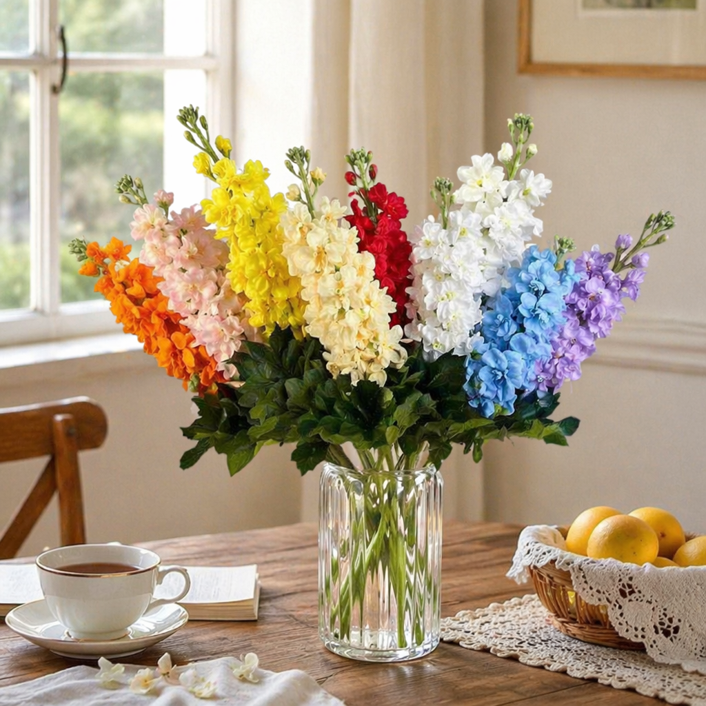 Colorful artificial flower bouquets, simulated silk flowers, large bunches for living room decoration details Picture