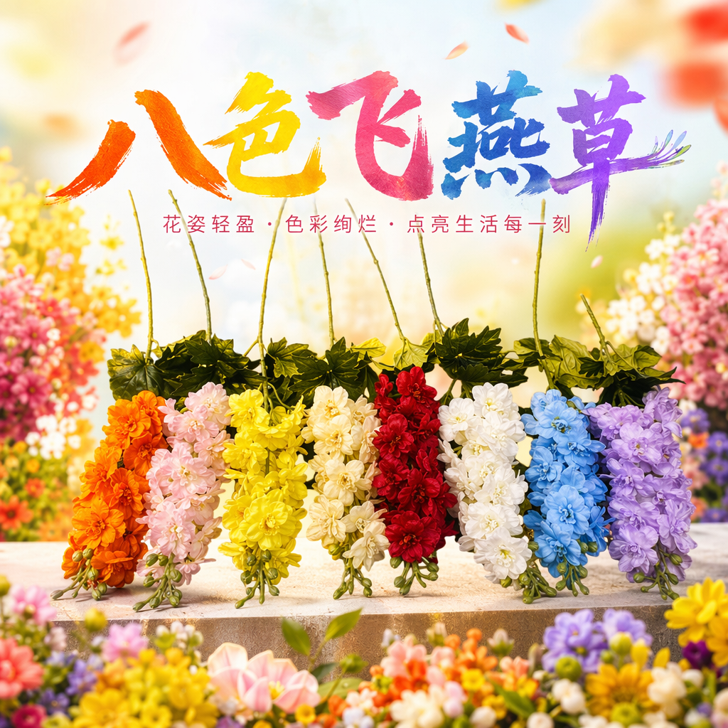 Colorful artificial flower bouquets, simulated silk flowers, large bunches for living room decoration Specification image