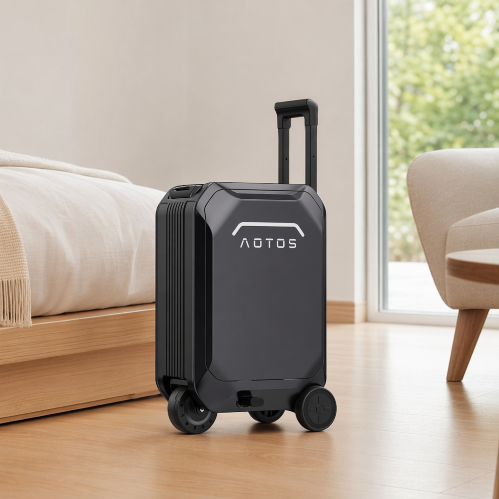 Black swivel wheel suitcase, 20-inch lightweight and durable travel case details Picture