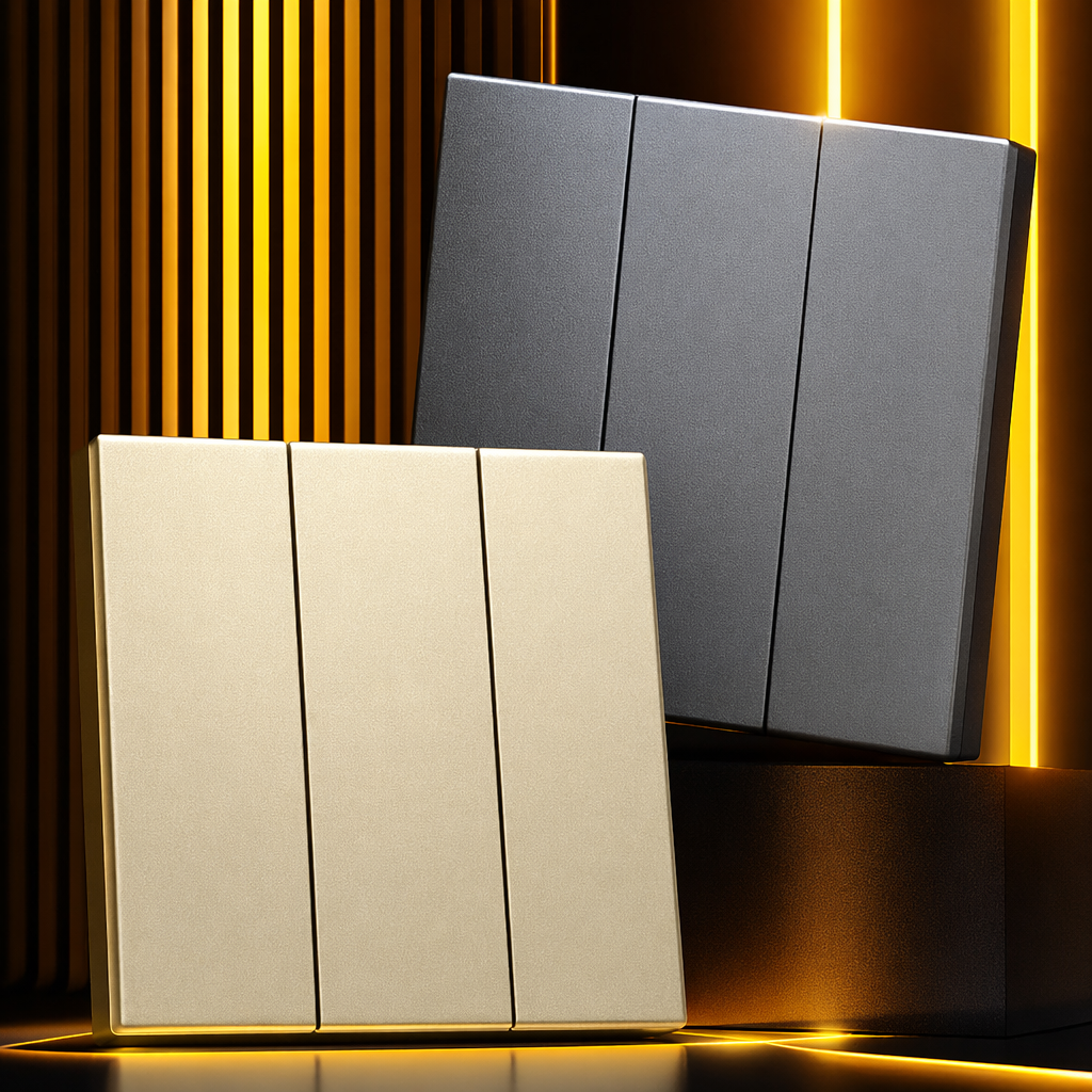 T6 grey and gold three-way switch panel universal wall switch three-way single control/three-way double control dedicated export Specification image