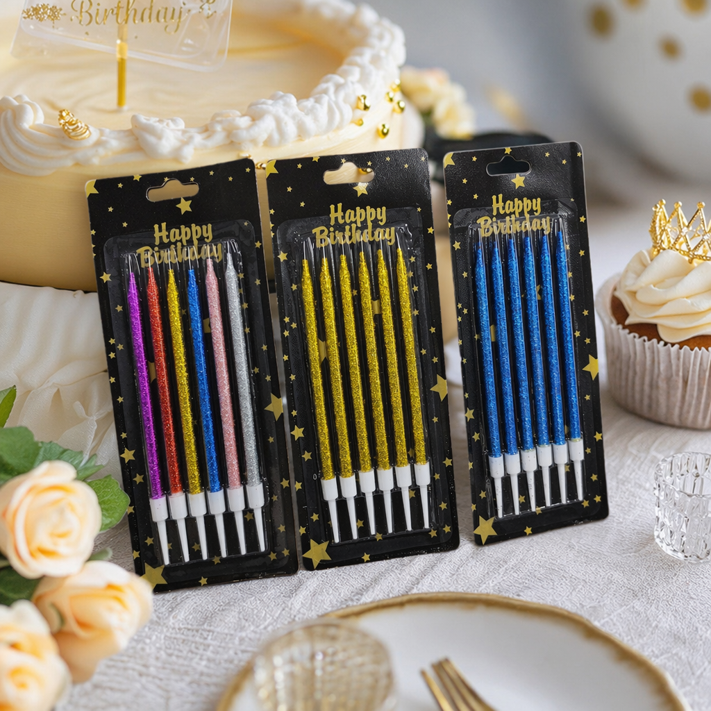 Colorful glitter birthday candles, dazzling party decoration candles, multi-color mixed combinations details Picture