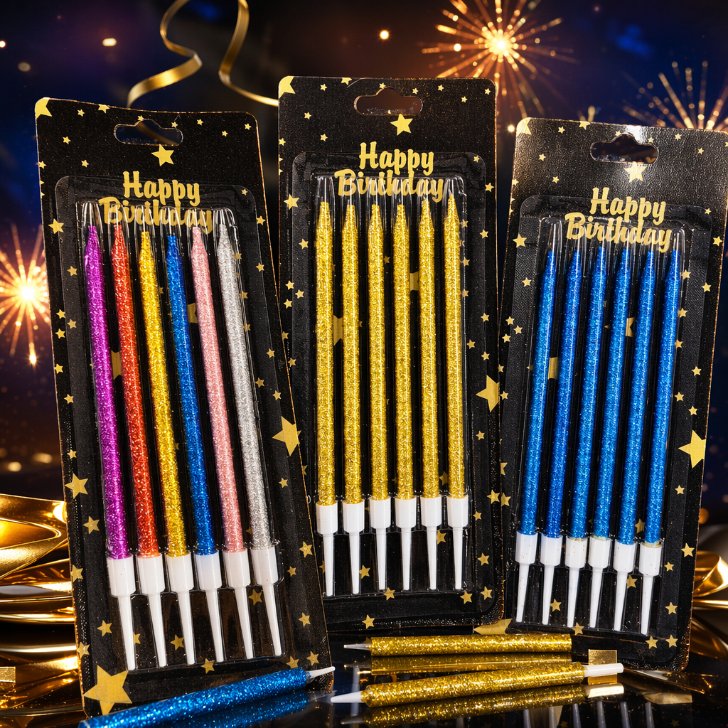 Colorful glitter birthday candles, dazzling party decoration candles, multi-color mixed combinations Specification image