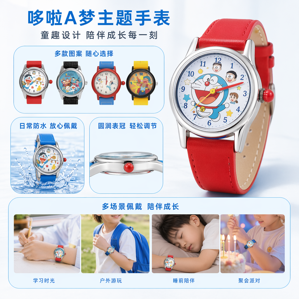 哆啦A梦蓝色背景主题手表系列