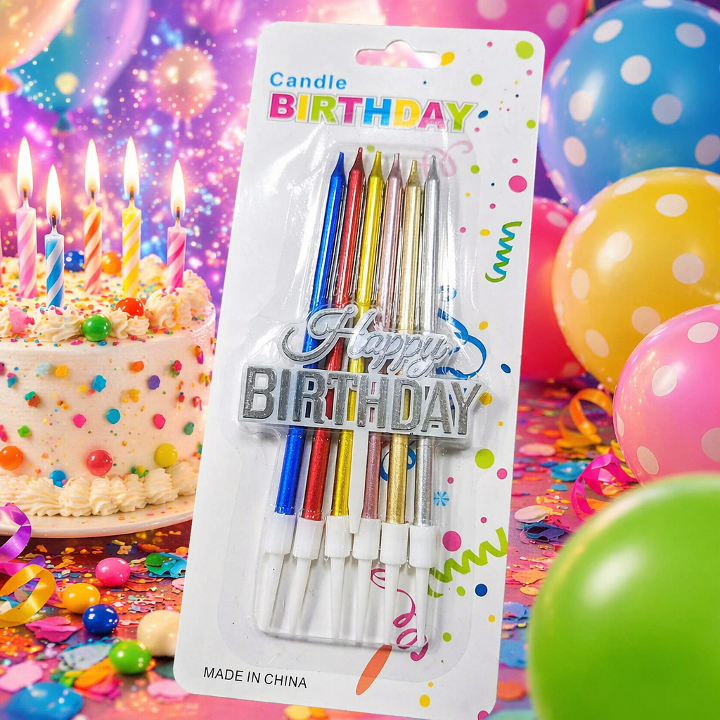 Colorful birthday candle set, multi-color mixed packaging, festive party decoration items Specification image