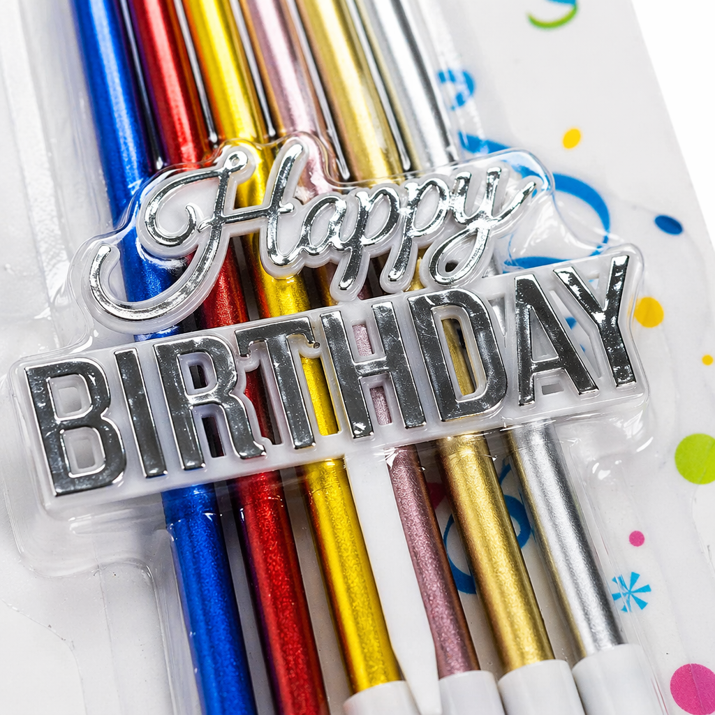 Colorful birthday candle set, multi-color mixed packaging, festive party decoration items Application Scenario