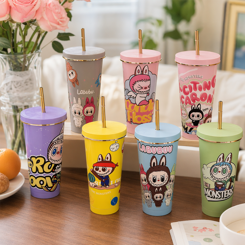Color cartoon insulated cup 350ml stainless steel vacuum insulated children's water cup details Picture