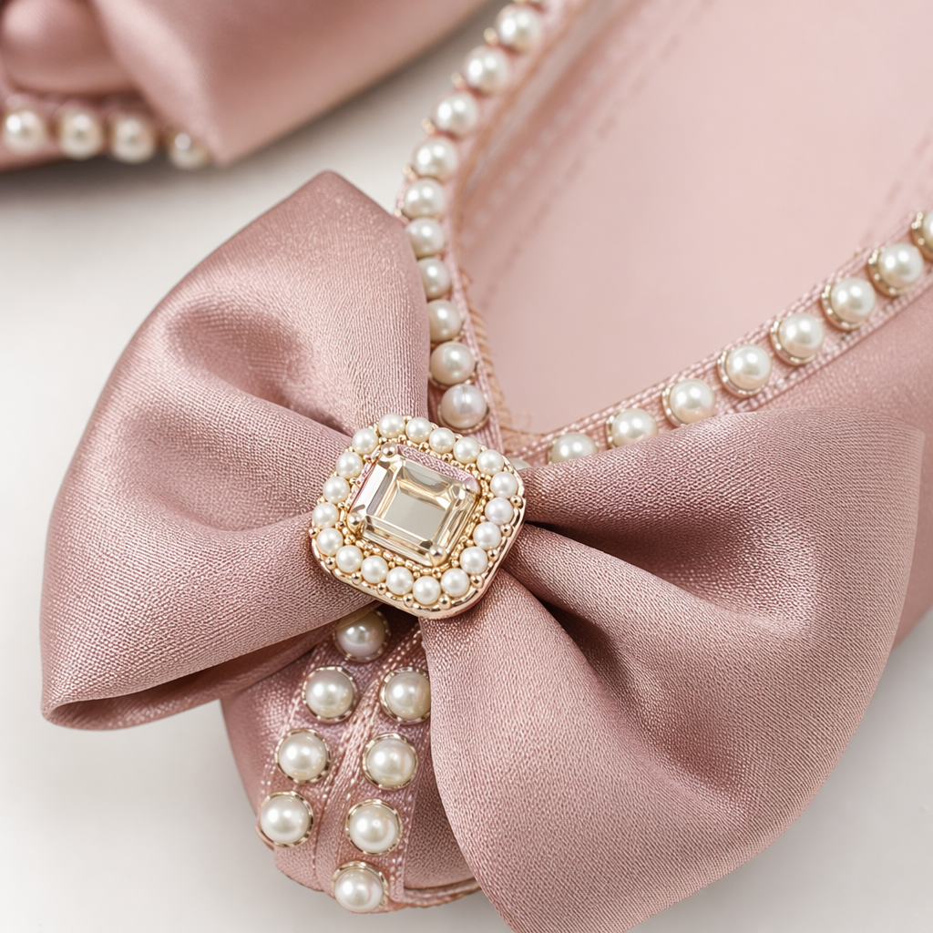 Pink, yellow, white, silver pearl bow sandals Application Scenario