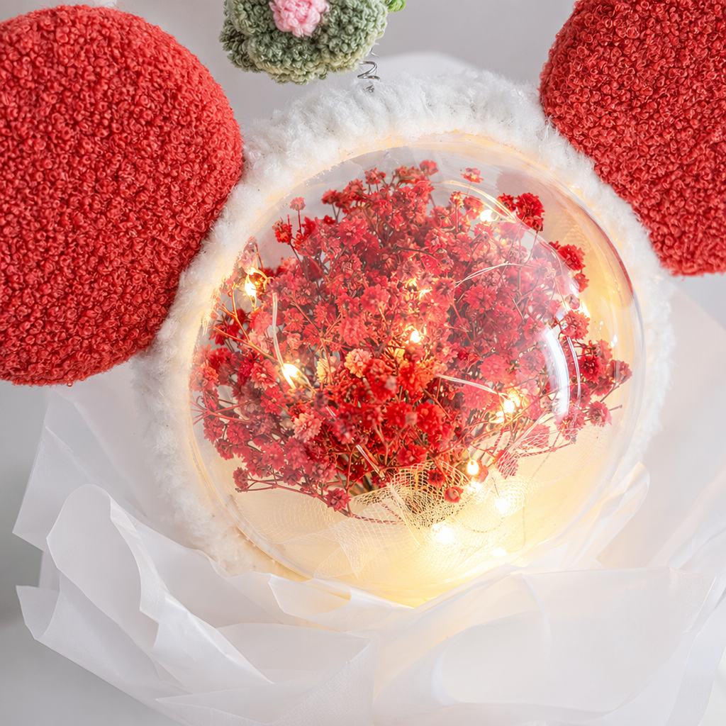 Red Mickey Mouse ear luminous bouquet, officially authorized by Disney for festival celebration decoration Application Scenario