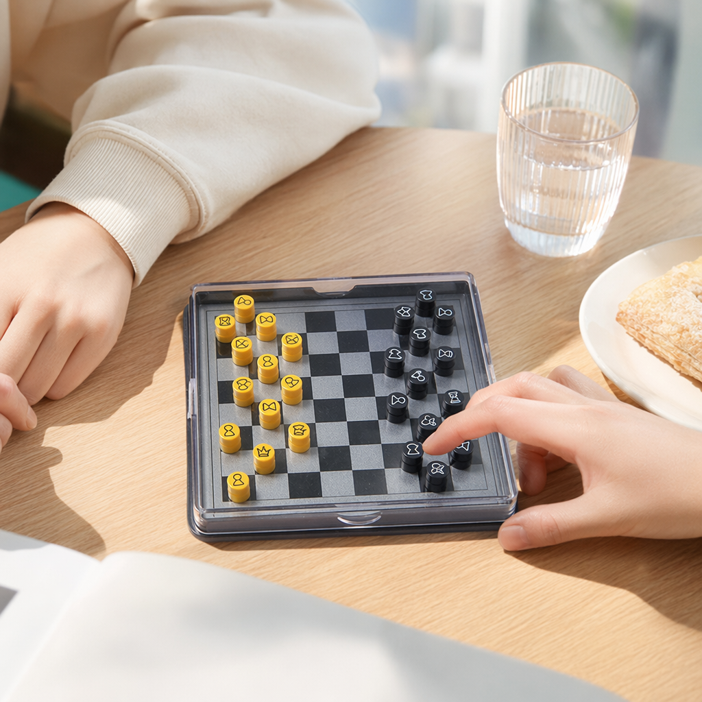 透明塑料盒装棋盘棋子产品图