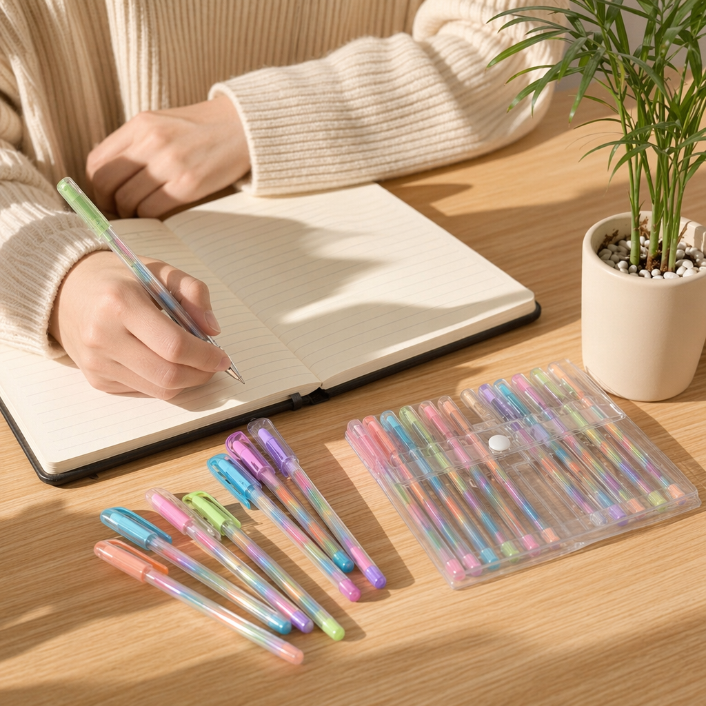 Colored fruit-scented Gel ink pen set details Picture