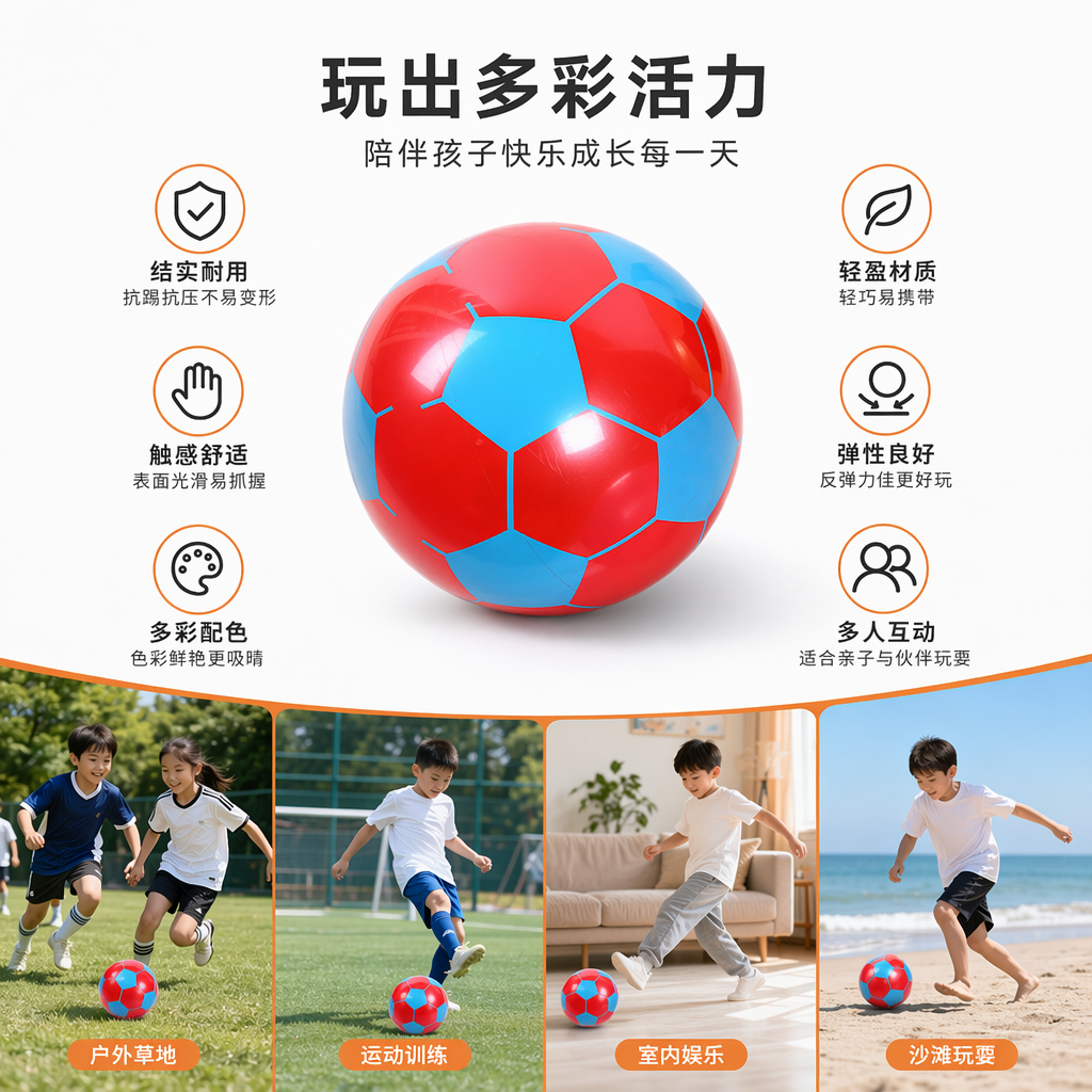 彩色足球玩具儿童益智早教踢球运动玩具