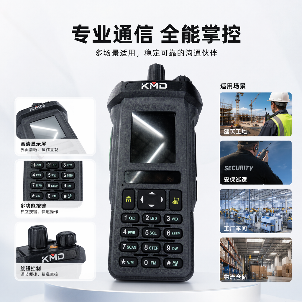 凯美达UV8000黑色对讲机 专业级远距离通信 金属机身 车载户外通用图