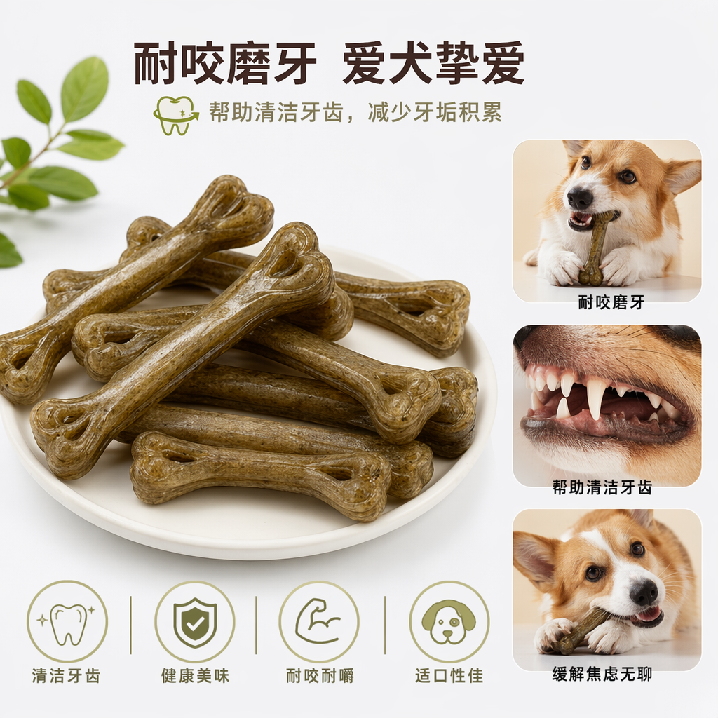 棕色骨头形状饰品 个性时尚配饰男女通用图