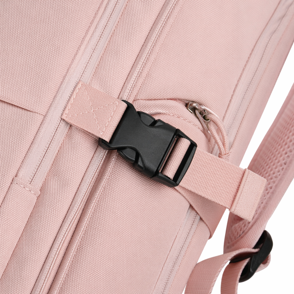 A pink, fashionable and simple backpack with a lightweight and large-capacity student commuting travel bag Application Scenario
