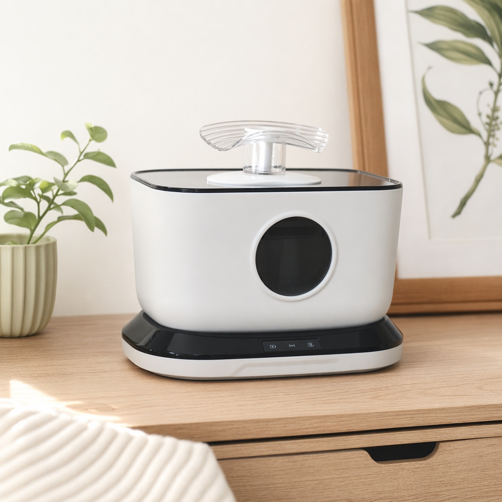 White pet water dispenser with silent circulation and automatic constant pressure, suitable for both cats and dogs details Picture
