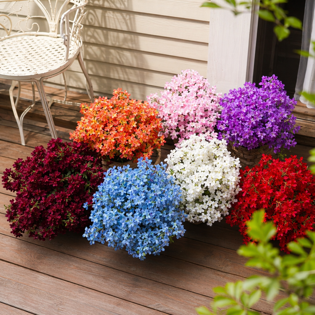 Colorful artificial flower bouquets, living room decorative items, wedding home flower arrangement art, artificial flower sets details Picture