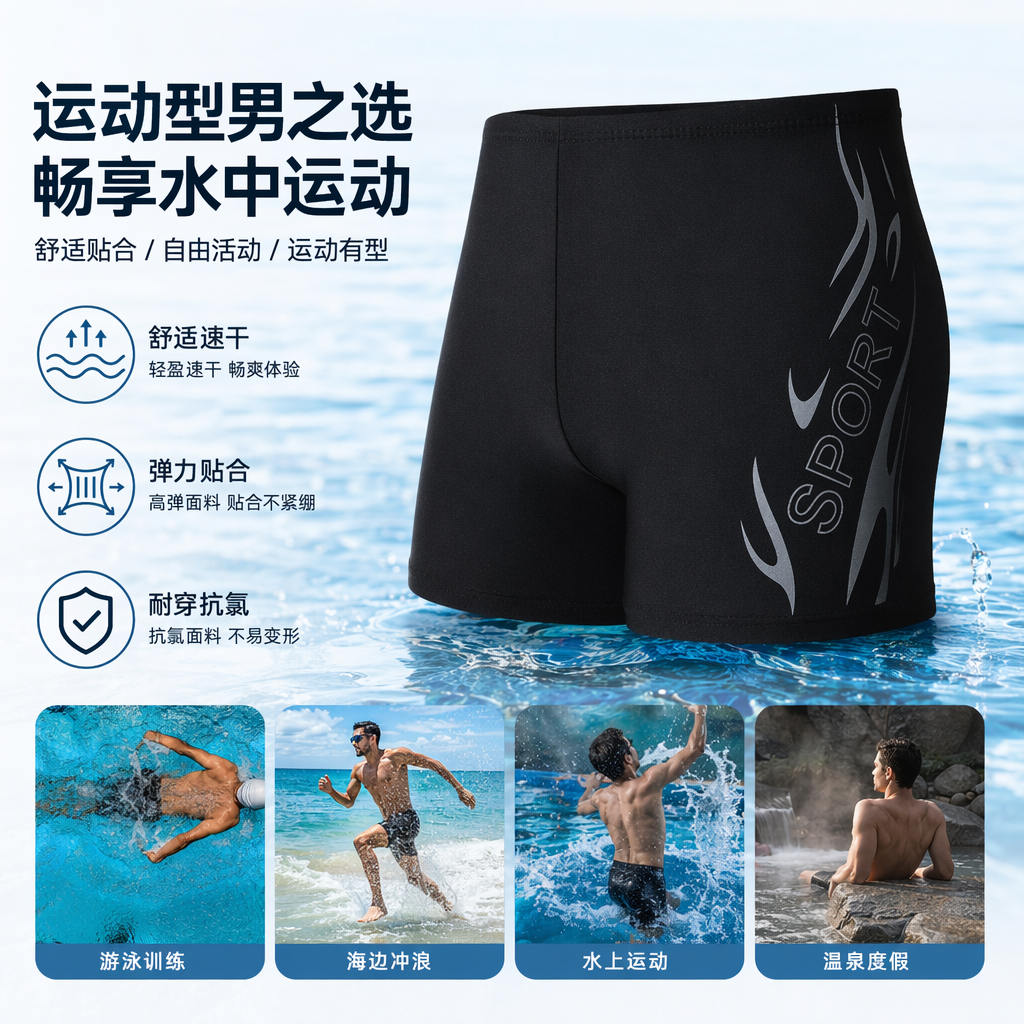 黑色运动短裤 男款速干透气健身跑步休闲百搭