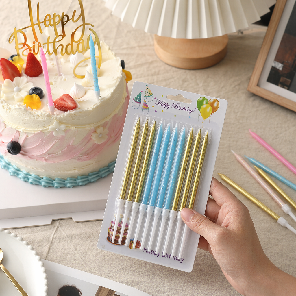 Colorful birthday candle set: Multi-color mix and match creative party decoration candles details Picture