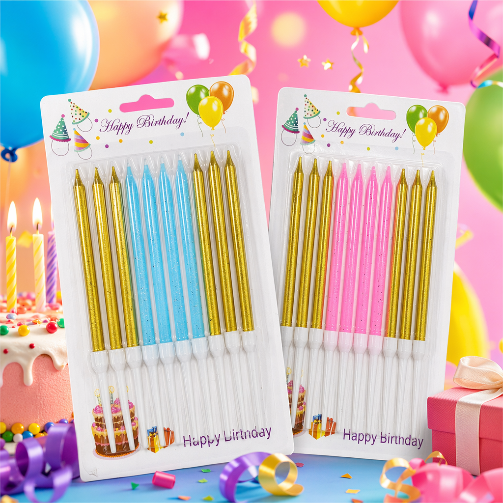 Colorful birthday candle set: Multi-color mix and match creative party decoration candles Specification image