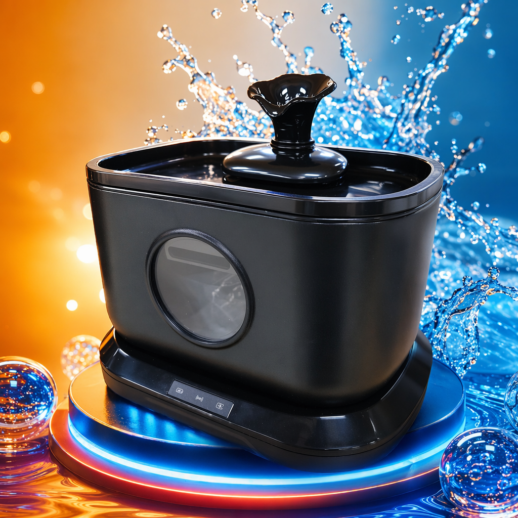 Black pet water dispenser with silent circulation and automatic constant pressure for cats and dogs Specification image