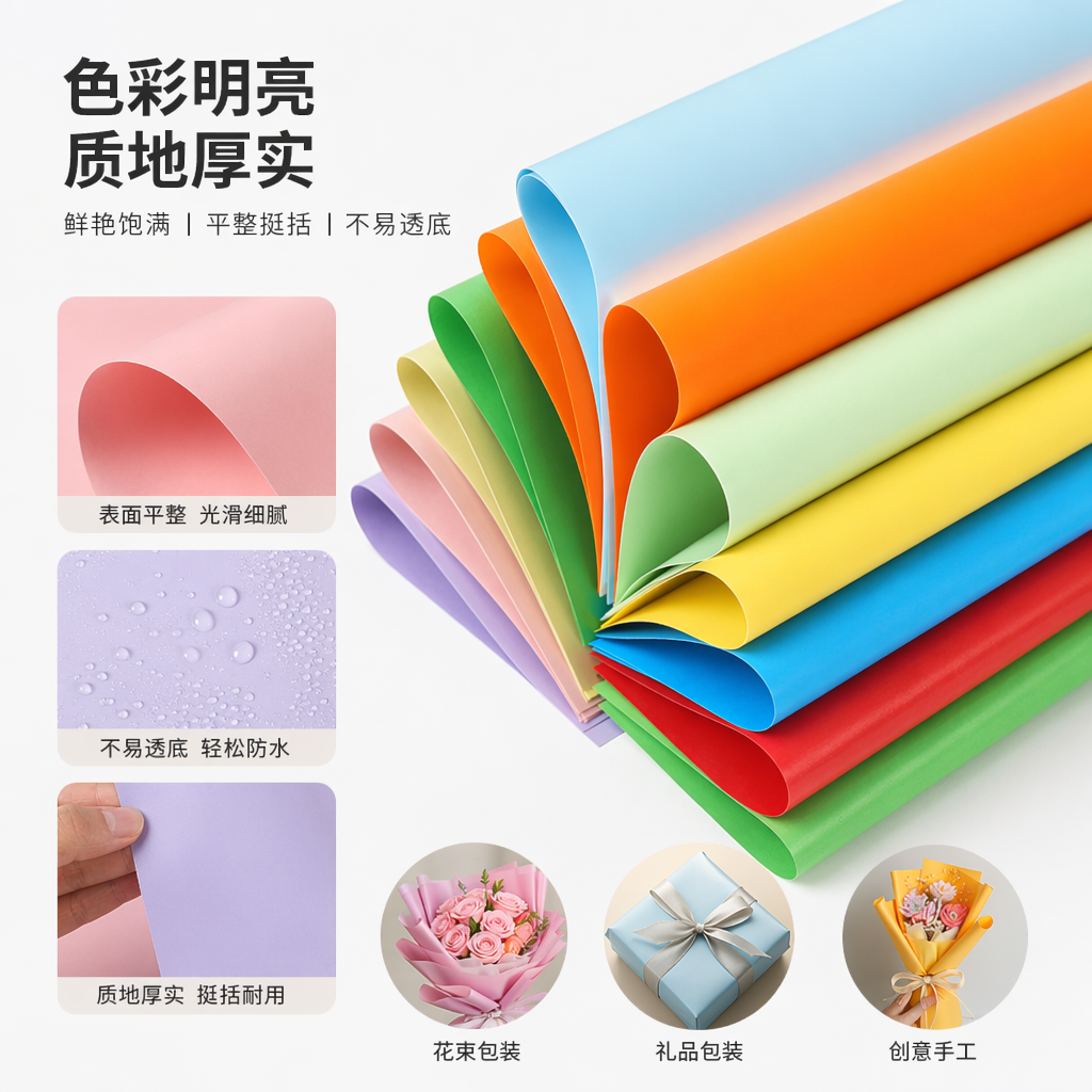 彩色纸张 A4 80g 20张/包 多色混装 手工折纸绘画用