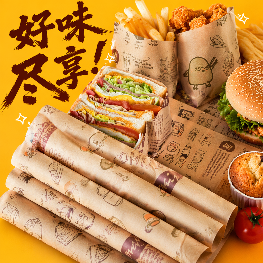 棕色印花烘焙纸卷细节图