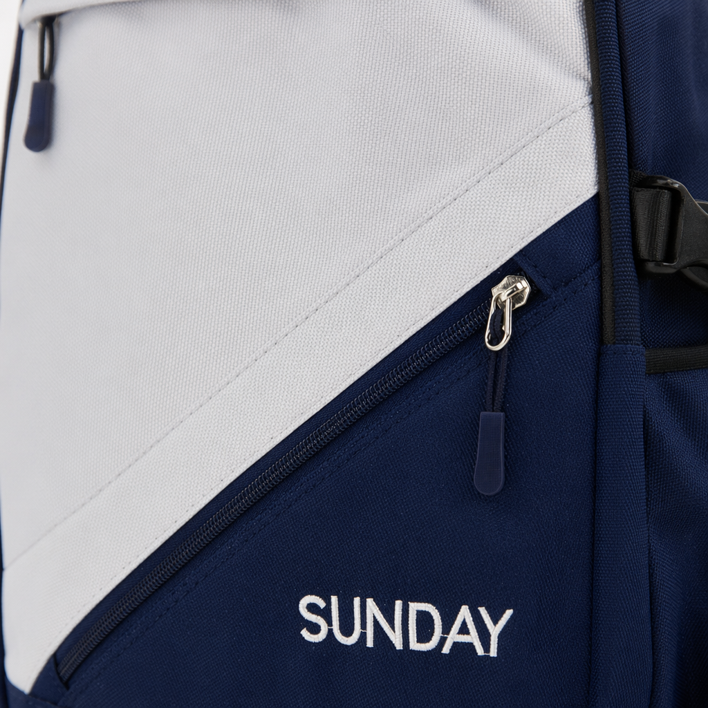 A simple and fashionable backpack in blue and white, lightweight and large-capacity, suitable for student commuting Application Scenario