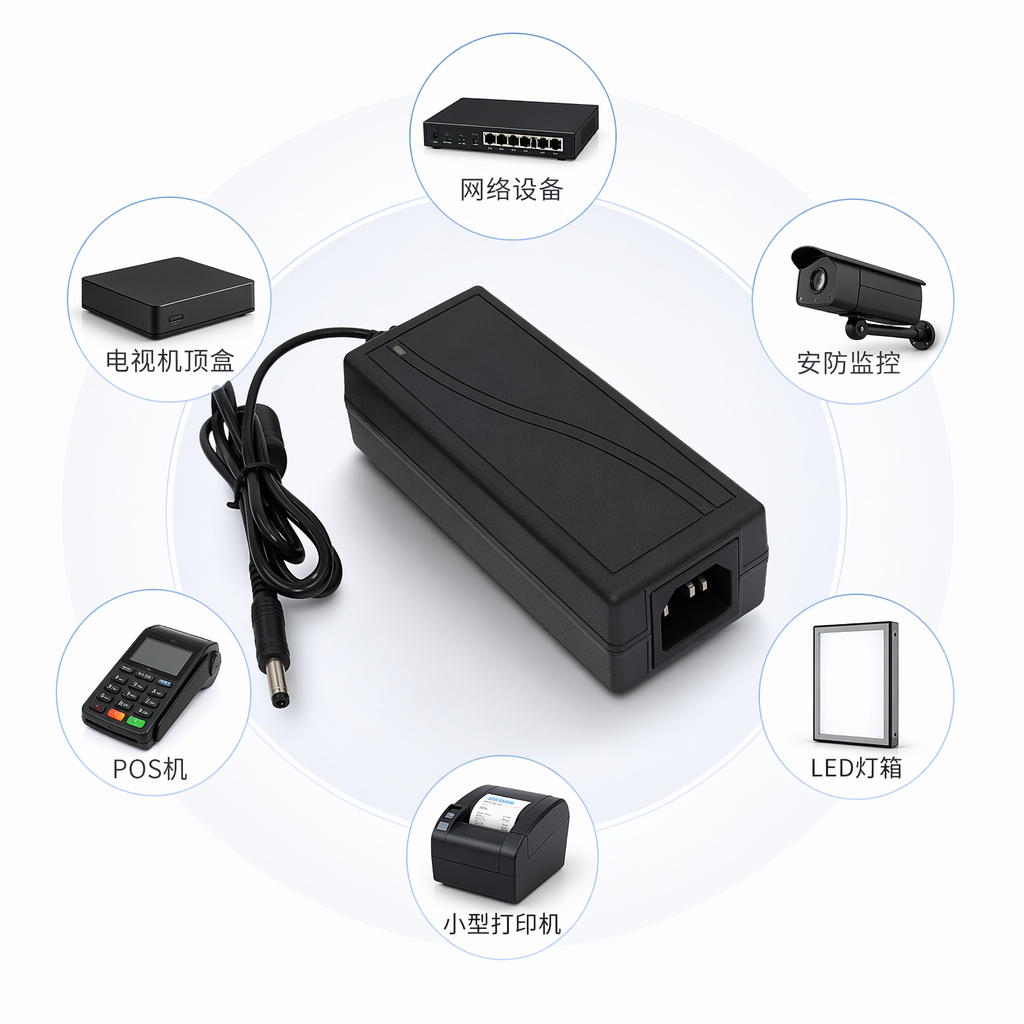 黑色电源适配器 笔记本专用 铝合金外壳 12V2A 稳压防过热