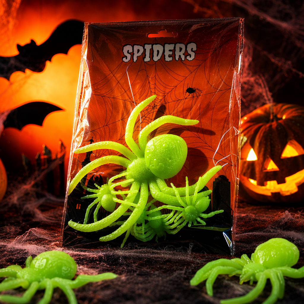 Green luminous spider decorative items, home ornaments, creative luminous small animal decor Specification image