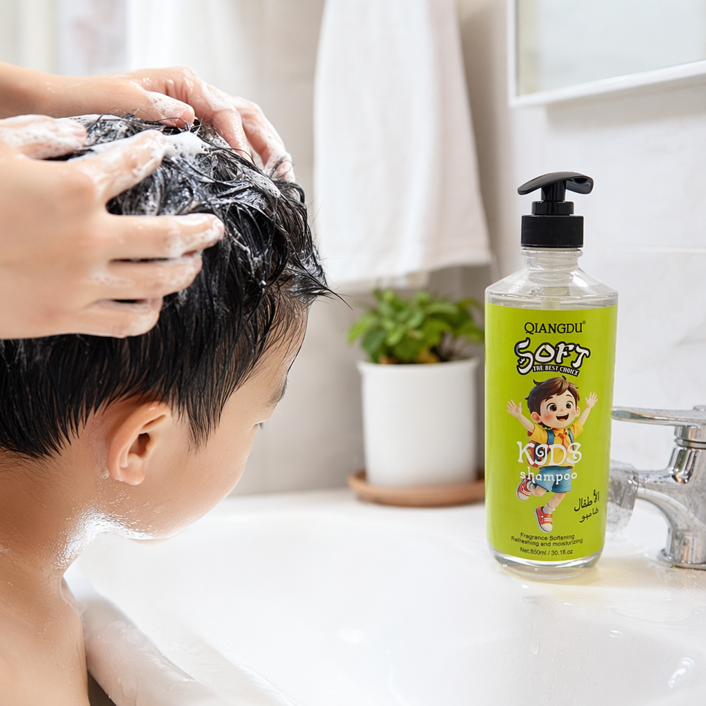 Детский шампунь qiangdud shampoo, зеленый 850 мл details Picture
