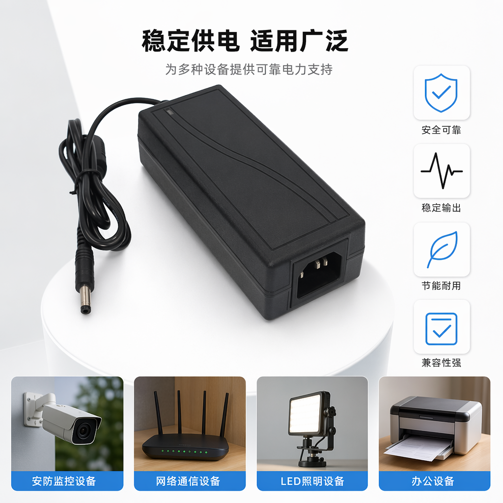 黑色电源适配器 笔记本电脑通用 宽电压输入 稳压输出 安全认证
