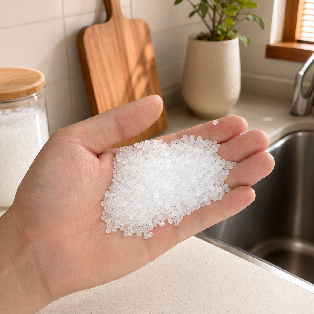 White plastic granules, industrial-grade PPPE raw materials, 2-5mm cylindrical, environmentally friendly and non-toxic details Picture