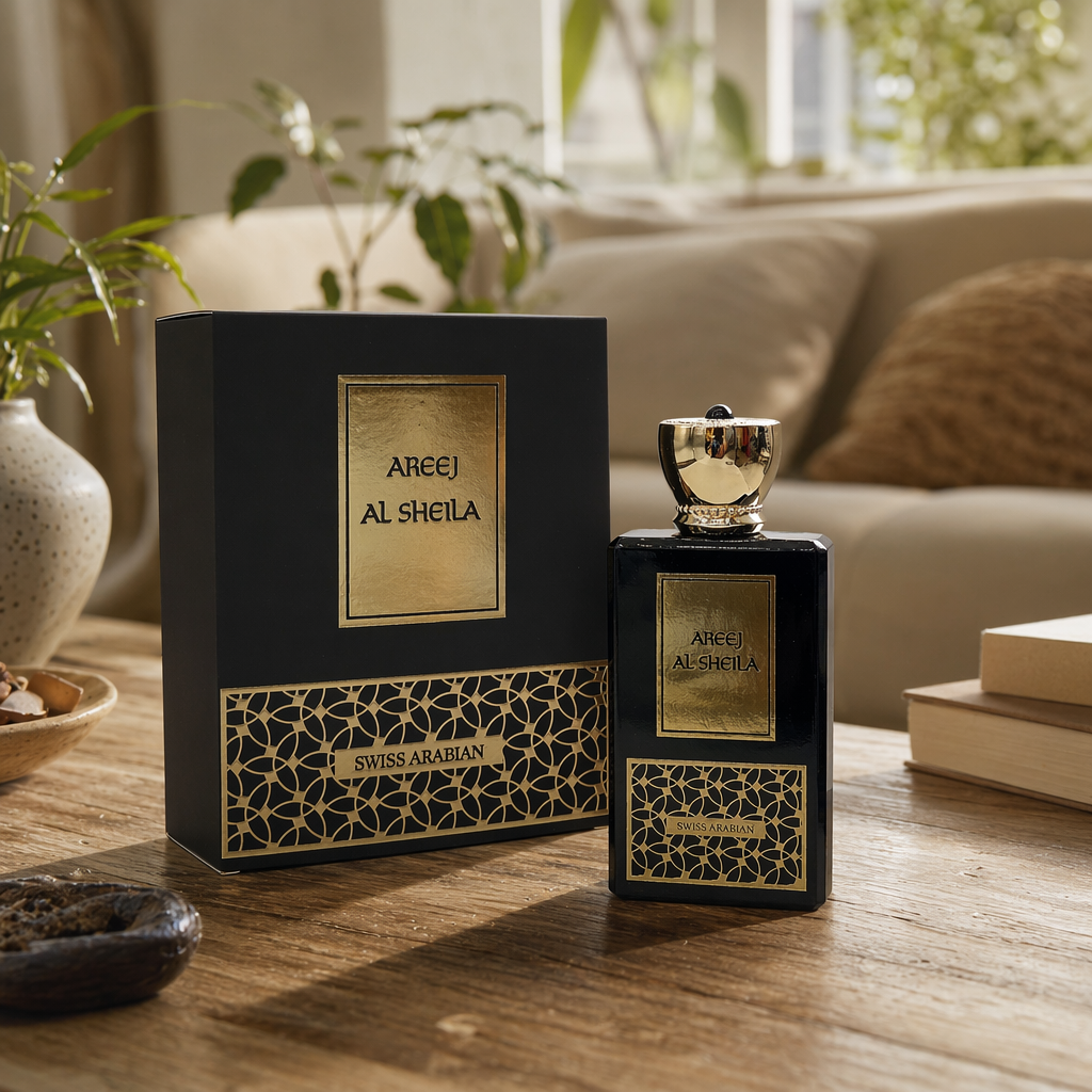 AREEJ AL SHEILA Black Gold jewelry Perfume Bottle Set Gift box details Picture
