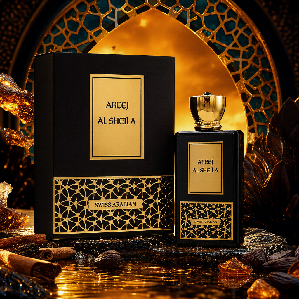 AREEJ AL SHEILA Black Gold jewelry Perfume Bottle Set Gift box Specification image