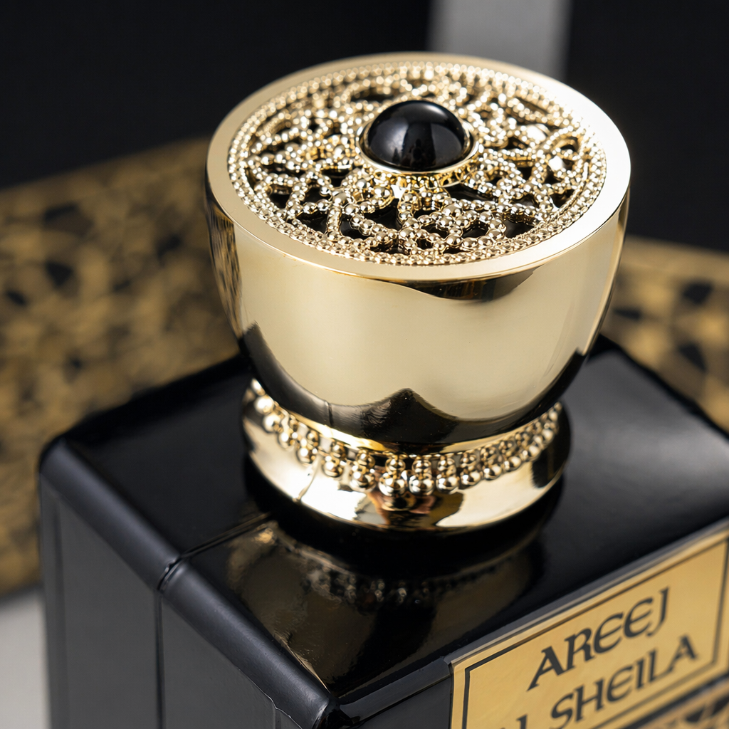 AREEJ AL SHEILA Black Gold jewelry Perfume Bottle Set Gift box Application Scenario