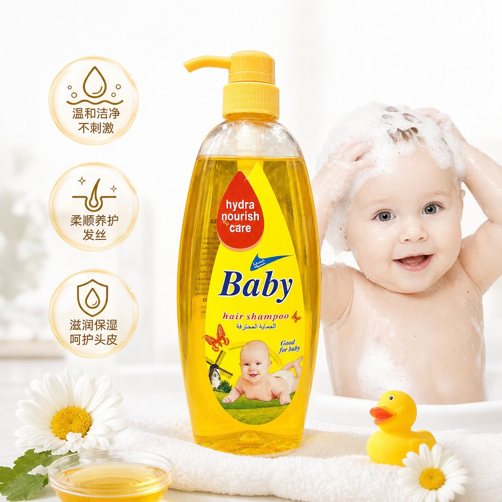 baby shampoo 宝宝洗发水500ml温和柔顺可带压泵图