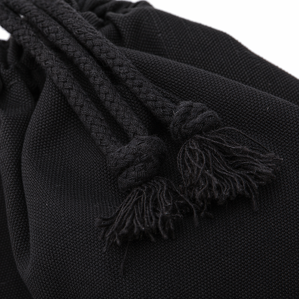 Black drawstring cloth bag, large-capacity cotton and linen eco-friendly shopping bag, foldable hand-held storage bag Application Scenario