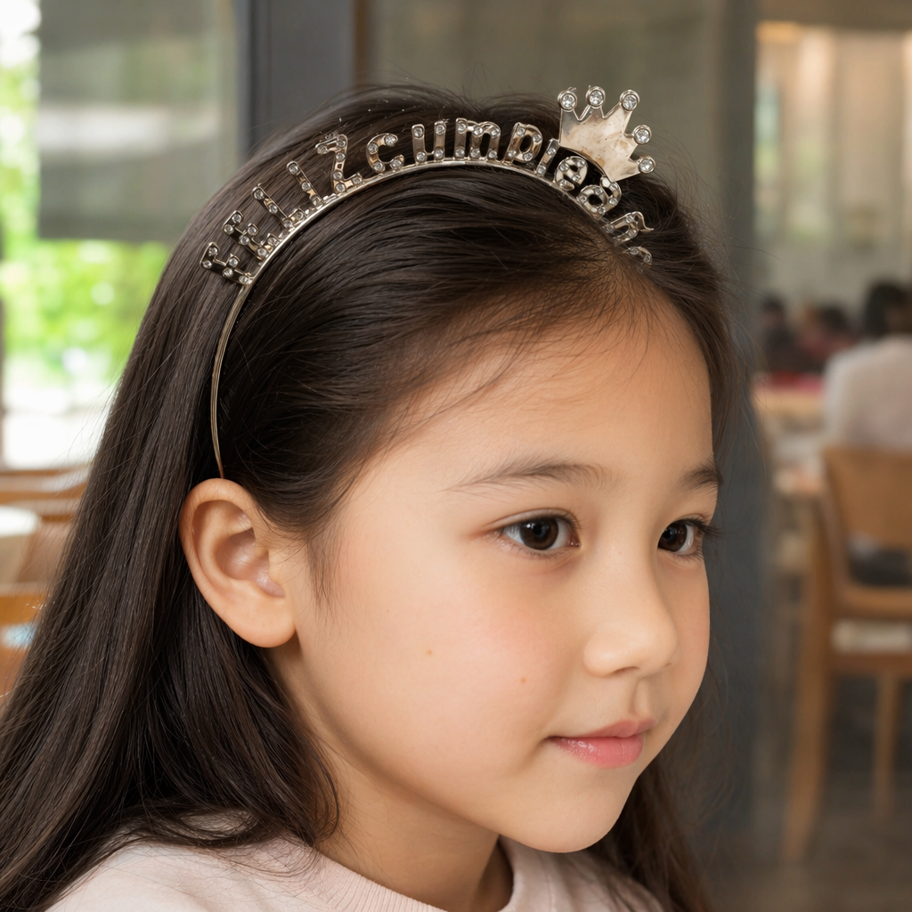 The golden diamond-encrusted crown headband is a dazzling party wedding decoration hair accessory details Picture