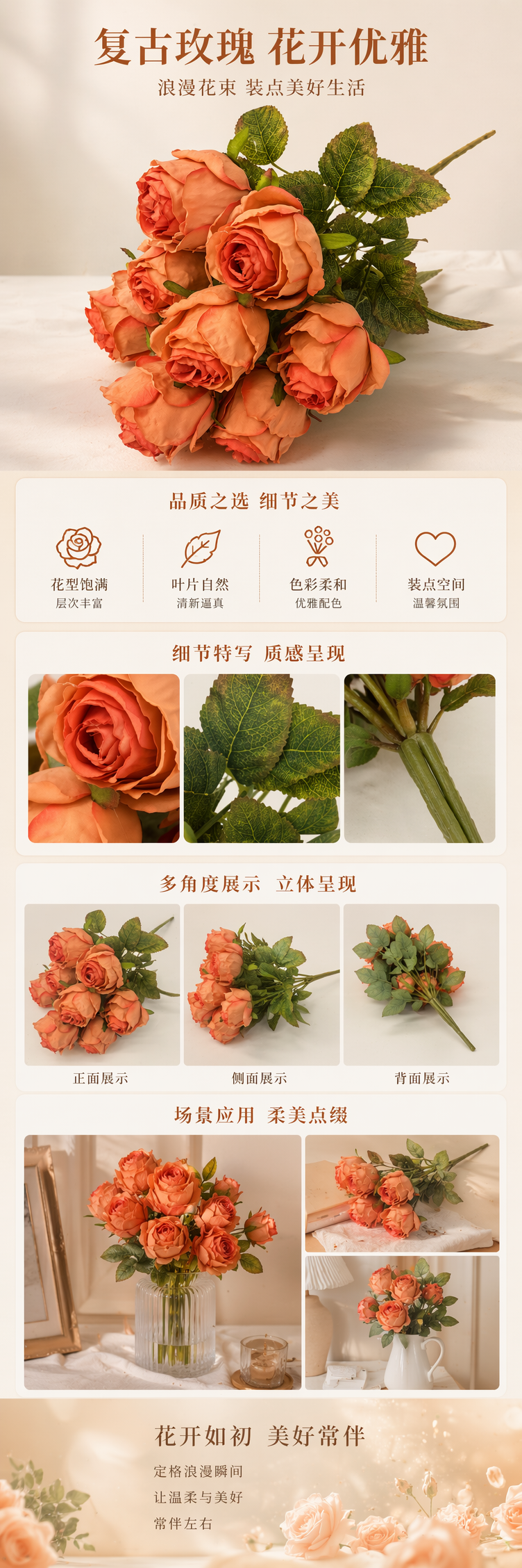 橙色玫瑰花束鲜花配送生日情人节浪漫告白 pic 1