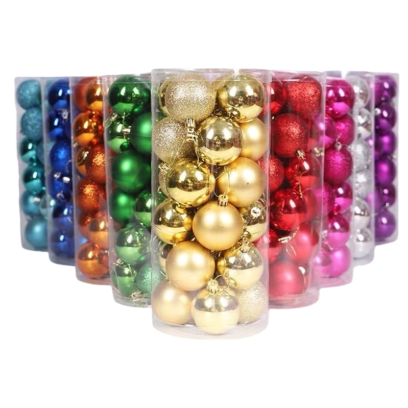 Colorful Christmas ball decorations, festive atmosphere hanging ornaments, multi-color mixed festive decor Item Picture