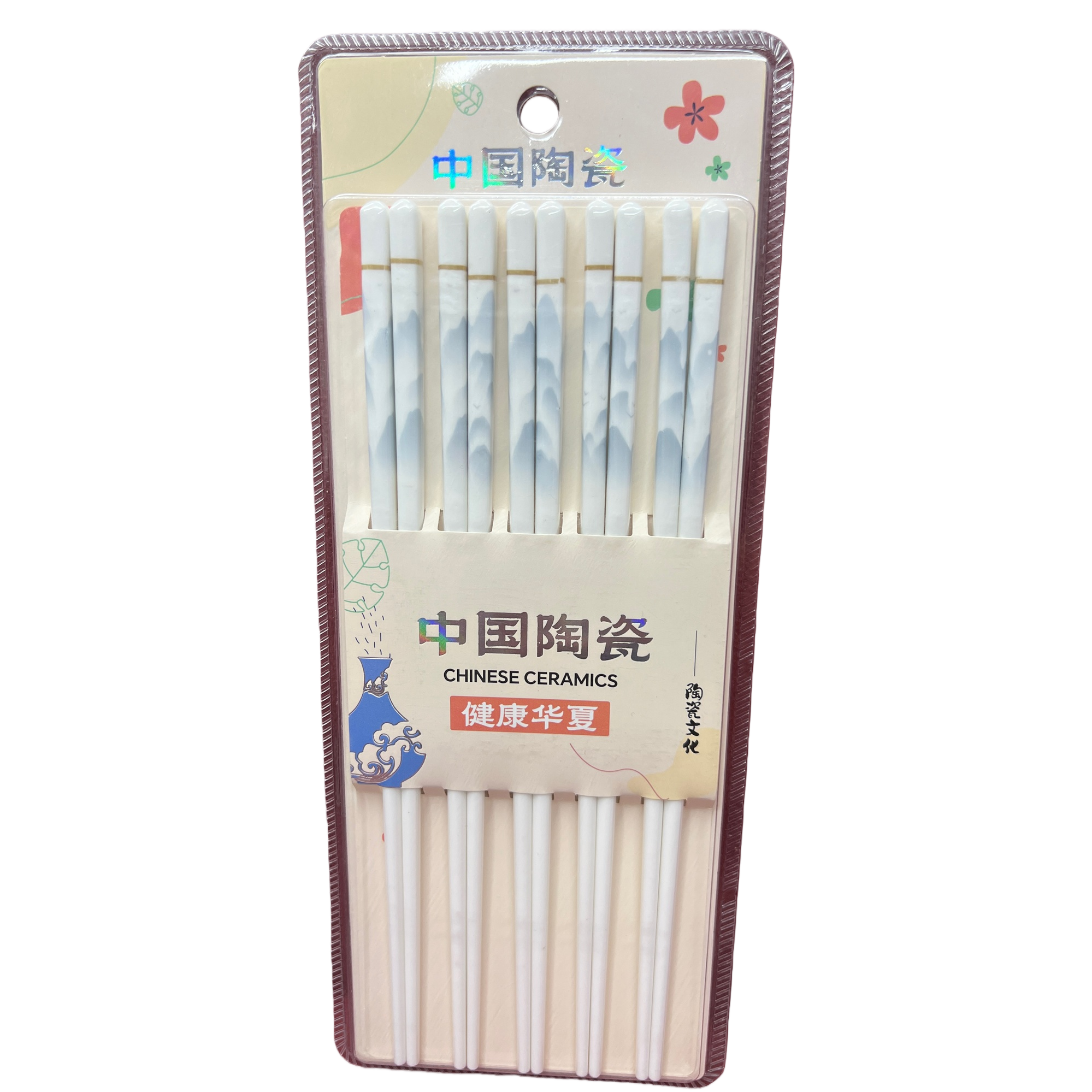 White ceramic chopsticks set, exquisite anti-slip household eco-friendly tableware gift box Item Picture