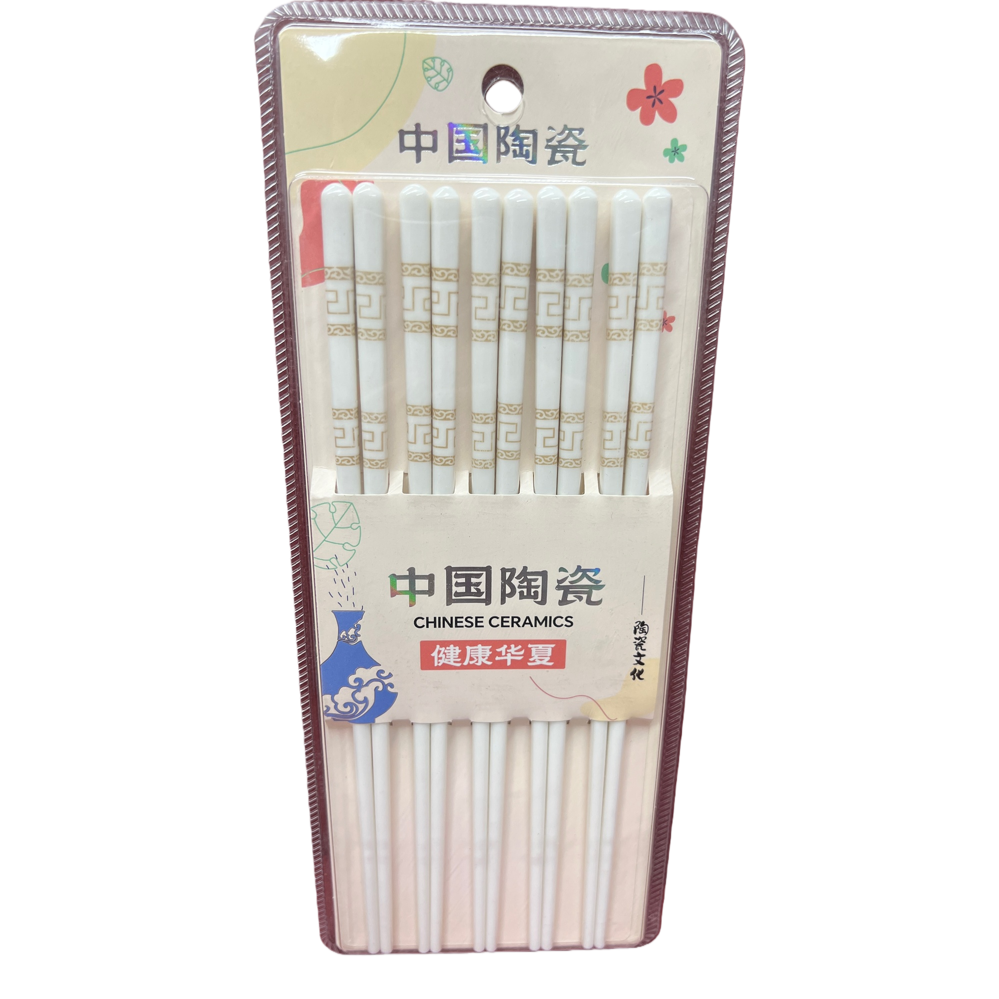White ceramic chopsticks set, home anti-slip, high-temperature resistant and simple style tableware gift box Item Picture