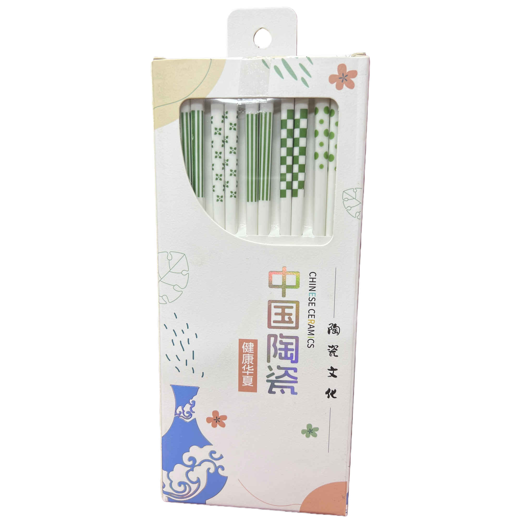 White packaging box ceramic chopsticks, household anti-slip and simple tableware gift box Item Picture